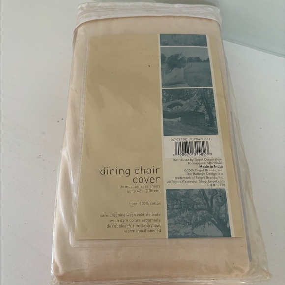 Target Casual Home Beige Dining Chair Cover Fits Most Armless Chairs Up To 42" - Picture 3 of 9